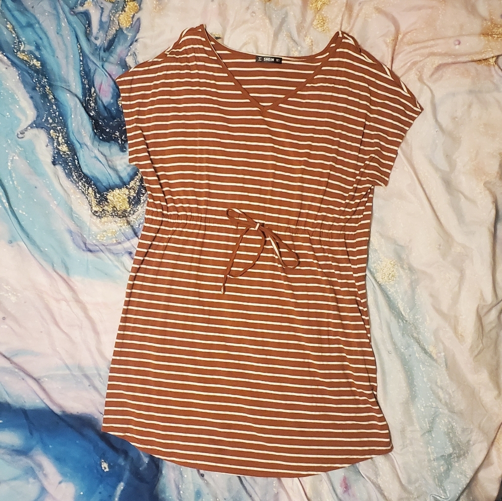 Striped Drawstring Dress